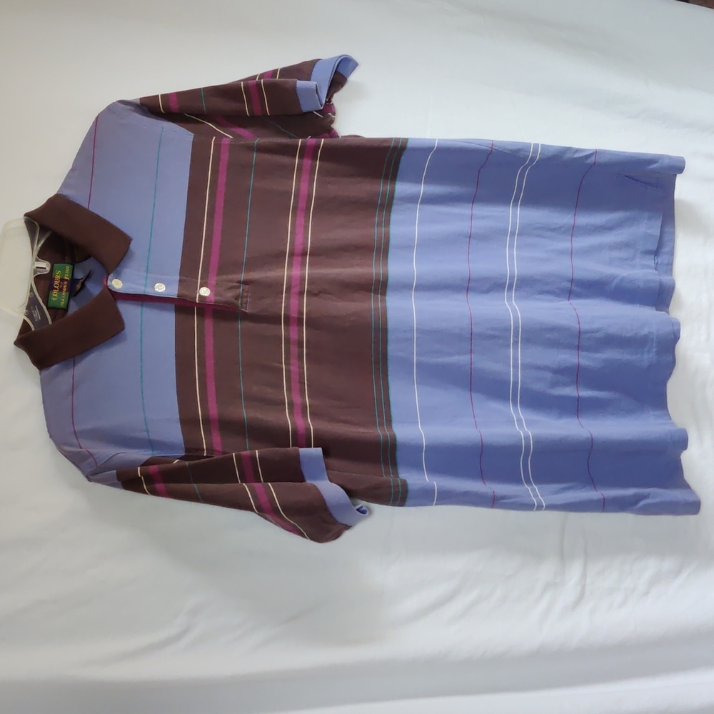 [VINTAGE] Colours by Alexander Julian Striped Polo